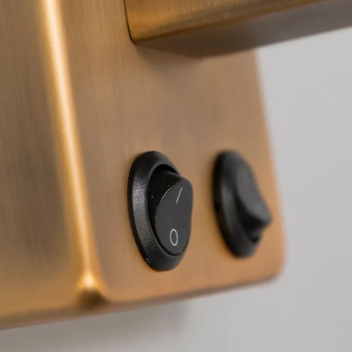 QAZQA Wandleuchten|Wohnzimmerlampen*Wandleuchte Bronze inkl. LED mit Lesearm - Brescia Combi