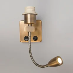 QAZQA Wandleuchten|Wohnzimmerlampen*Wandleuchte Bronze inkl. LED mit Lesearm - Brescia Combi