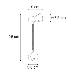 QAZQA Wandleuchten|Wohnzimmerlampen*Wandleuchte Bronze mit Flexarm - Karin flex