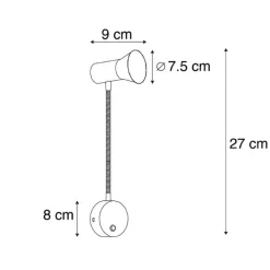 QAZQA Wandleuchten|Wohnzimmerlampen*Wandleuchte Bronze mit Flexarm - Karin flex