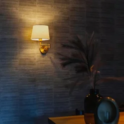 QAZQA Küchenlampen|Esszimmerlampen*Wandleuchte Bronze mit weißem Schirm und verstellbarem Arm - Ladas Deluxe