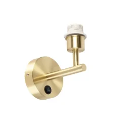 QAZQA Wandleuchten|Wohnzimmerlampen*Wandleuchte Gold mit Schalter 1 Licht - Combi