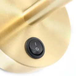 QAZQA Wandleuchten|Wohnzimmerlampen*Wandleuchte Gold mit Schalter 1 Licht - Combi