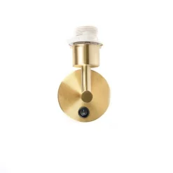 QAZQA Wandleuchten|Wohnzimmerlampen*Wandleuchte Gold mit Schalter 1 Licht - Combi