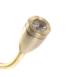 QAZQA Wandleuchten|Wohnzimmerlampen*Wandleuchte gold mit USB und Schirm weiß 18 cm - Brescia Combi