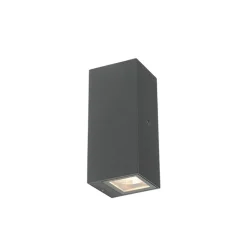 QAZQA Gartenbeleuchtung|Außenleuchten Mit Sensor*Wandleuchte grau IP44 mit Hell-Dunkel-Sensor - Baleno II