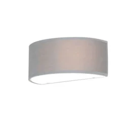 QAZQA Wandleuchten|Wohnzimmerlampen*Wandleuchte grau mit halbrunder Schirm - Drum