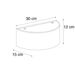 QAZQA Wandleuchten|Wohnzimmerlampen*Wandleuchte grau mit halbrunder Schirm - Drum