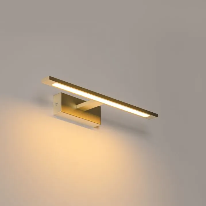 QAZQA Badezimmerlampen|Led-Wandleuchten*Wandleuchte Messing 41,5 cm inkl. LED IP44 - Jerre