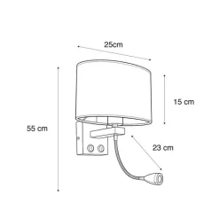 QAZQA Wandleuchten|Wohnzimmerlampen*Wandleuchte Messing mit ovalem Samt-Schirm Grün 25cm - Brescia Combi