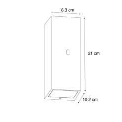 QAZQA Gartenbeleuchtung|Außenleuchten Mit Sensor*Wandleuchte rostbraun 2-flammig GU10 AR70 IP44 mit Bewegungssensor - Baleno