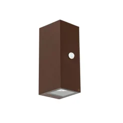 QAZQA Gartenbeleuchtung|Außenleuchten Mit Sensor*Wandleuchte rostbraun 2-flammig GU10 AR70 IP44 mit Bewegungssensor - Baleno