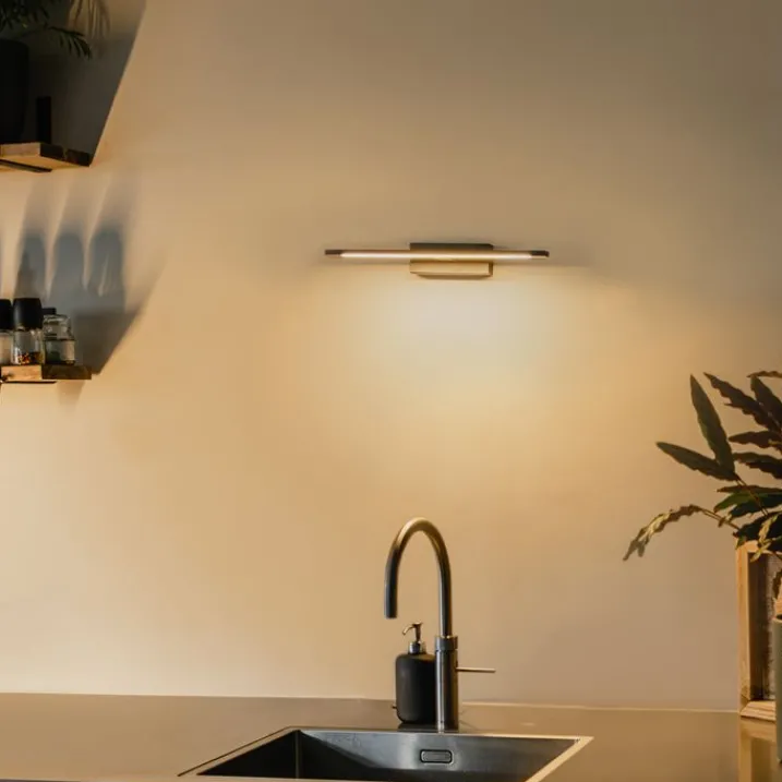 QAZQA Badezimmerlampen|Led-Wandleuchten*Wandleuchte schwarz 41,5 cm inkl. LED IP44 - Jerre