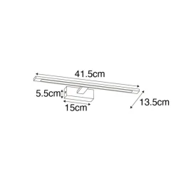 QAZQA Badezimmerlampen|Led-Wandleuchten*Wandleuchte schwarz 41,5 cm inkl. LED IP44 - Jerre