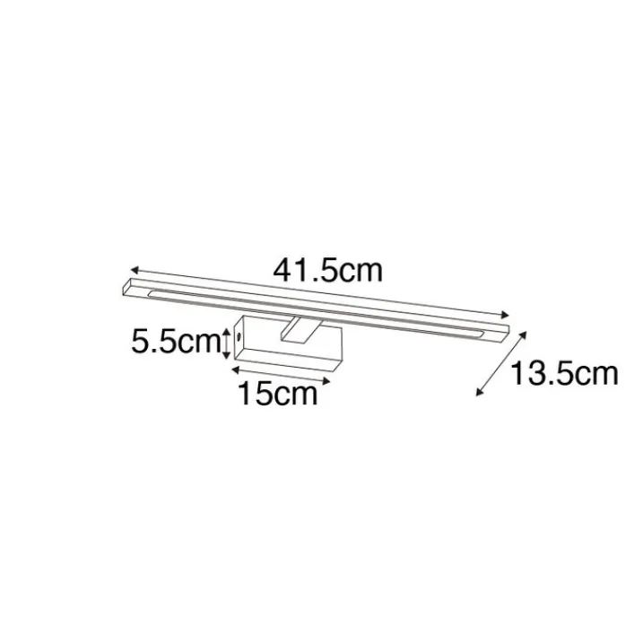 QAZQA Badezimmerlampen|Led-Wandleuchten*Wandleuchte schwarz 41,5 cm inkl. LED IP44 - Jerre
