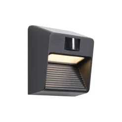 QAZQA Gartenbeleuchtung|Led-Außenleuchten*Wandleuchte schwarz inkl. LED IP54 mit Bewegungssensor Solar - Border