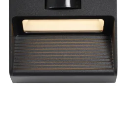 QAZQA Gartenbeleuchtung|Led-Außenleuchten*Wandleuchte schwarz inkl. LED IP54 mit Bewegungssensor Solar - Border