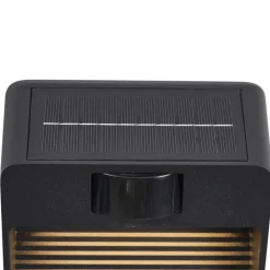 QAZQA Gartenbeleuchtung|Led-Außenleuchten*Wandleuchte schwarz inkl. LED IP54 mit Bewegungssensor Solar - Border
