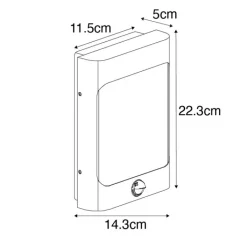 QAZQA Gartenbeleuchtung|Led-Außenleuchten*Wandleuchte schwarz inkl. LED IP44 mit Bewegungssensor - Khuvan