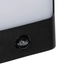 QAZQA Gartenbeleuchtung|Led-Außenleuchten*Wandleuchte schwarz inkl. LED IP44 mit Bewegungssensor - Khuvan