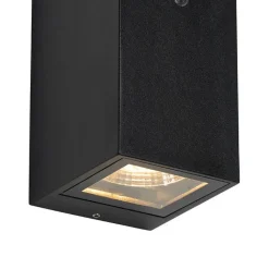 QAZQA Gartenbeleuchtung|Außenleuchten Mit Sensor*Wandleuchte schwarz IP44 mit Hell-Dunkel-Sensor - Baleno II