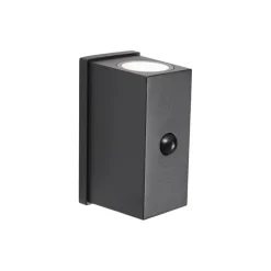 QAZQA Gartenbeleuchtung|Led-Außenleuchten*Wandleuchte Schwarz Lux Sensor Magnetisch Inkl. LED Wiederaufladbar - Sandy