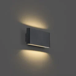 QAZQA Gartenbeleuchtung|Led-Außenleuchten*Wandleuchte schwarz magnetisch inkl. LED wiederaufladbar - Batt