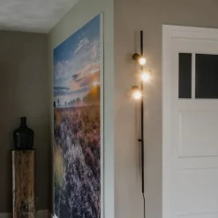 QAZQA Schlafzimmerlampen|Küchenlampen*Wandleuchte schwarz mit Fußschalter 3 Lichter - Jeana Luxe