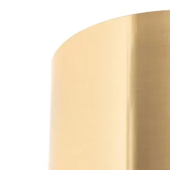 QAZQA Wandleuchten|Wohnzimmerlampen*Wandleuchte schwarz mit Flexarm und Schirm gold 15 cm - Brescia