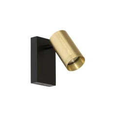 QAZQA Wandleuchten|Wohnzimmerlampen*Wandleuchte schwarz mit Gold verstellbar mit Schalter - Jeana Luxe