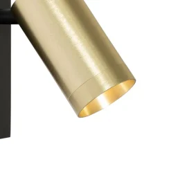 QAZQA Wandleuchten|Wohnzimmerlampen*Wandleuchte schwarz mit Gold verstellbar mit Schalter - Jeana Luxe
