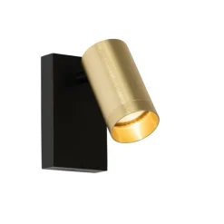 QAZQA Wandleuchten|Wohnzimmerlampen*Wandleuchte schwarz mit Gold verstellbar mit Schalter - Jeana Luxe