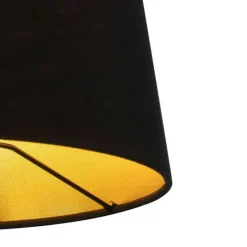 QAZQA Wandleuchten|Wohnzimmerlampen*Wandleuchte schwarz mit schwarzem Schirm und verstellbarem Arm - Ladas