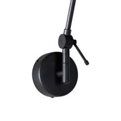 QAZQA Wandleuchten|Wohnzimmerlampen*Wandleuchte schwarz mit Veloursschirm blau 35 cm verstellbar - Blitz