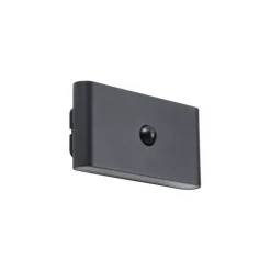 QAZQA Gartenbeleuchtung|Led-Außenleuchten*Wandleuchte schwarz 4-Stufen-Sensor magnetisch inkl. LED wiederaufladbar - Batt