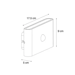 QAZQA Gartenbeleuchtung|Led-Außenleuchten*Wandleuchte schwarz 4-Stufen-Sensor magnetisch inkl. LED wiederaufladbar - Batt