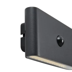 QAZQA Gartenbeleuchtung|Led-Außenleuchten*Wandleuchte schwarz 4-Stufen-Sensor magnetisch inkl. LED wiederaufladbar - Batt