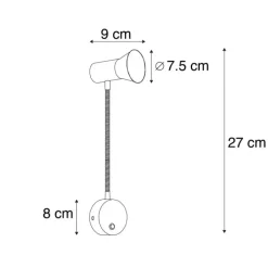 QAZQA Wandleuchten|Wohnzimmerlampen*Wandleuchte Stahl mit Flexarm - Karin Flex