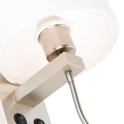 QAZQA Wandleuchten|Wohnzimmerlampen*Wandleuchte Stahl mit Flexarm und Schirm weiß 18 cm - Brescia Combi