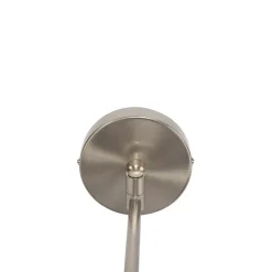 QAZQA Wandleuchten|Wohnzimmerlampen*Wandleuchte Stahl mit weißem Schirm und verstellbarem Arm - Ladas