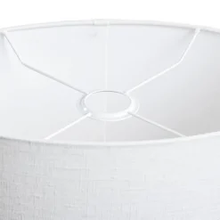 QAZQA Lampenschirme*Weiße ovale Leinenlampe 35/23/18