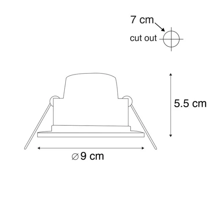 QAZQA Gartenbeleuchtung|Badezimmerlampen*Weißer Einbaustrahler inkl. LED 3-stufig dimmbar IP65 - Blanca