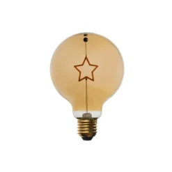 LUEDD Led Lampen*Weihnachts E27 LED Lampe Stern Filament G95 Amber 1.8W 50 lm 1800K
