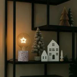 LUEDD Led Lampen*Weihnachts E27 LED Lampe Stern Filament G95 Klar 1.8W 120 lm 2700K