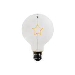 LUEDD Led Lampen*Weihnachts E27 LED Lampe Stern Filament G95 Klar 1.8W 120 lm 2700K