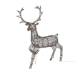 QAZQA Led-Außenleuchten|Gartenbeleuchtung*Weihnachts Rentier Braun Rattan inkl. LED IP44 - Glossie