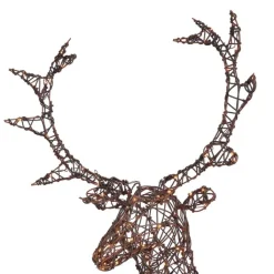 QAZQA Led-Außenleuchten|Gartenbeleuchtung*Weihnachts Rentier Braun Rattan inkl. LED IP44 - Glossie