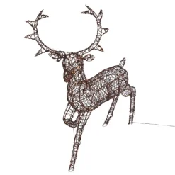 QAZQA Led-Außenleuchten|Gartenbeleuchtung*Weihnachts Rentier Braun Rattan inkl. LED IP44 - Glossie