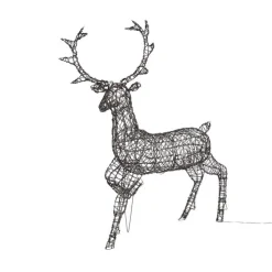 QAZQA Led-Außenleuchten|Gartenbeleuchtung*Weihnachts Rentier Braun Rattan inkl. LED IP44 - Glossie