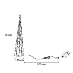 QAZQA Led-Außenleuchten|Gartenbeleuchtung*Weihnachtsbaum transparent 60cm inkl. LED IP44 - Coni